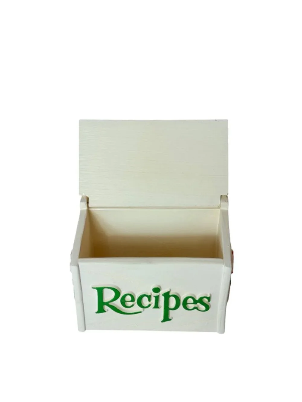 Vintage FTD Recipe Card Box Retro USA Floral Hinged Lid Holder Kitchen Storage